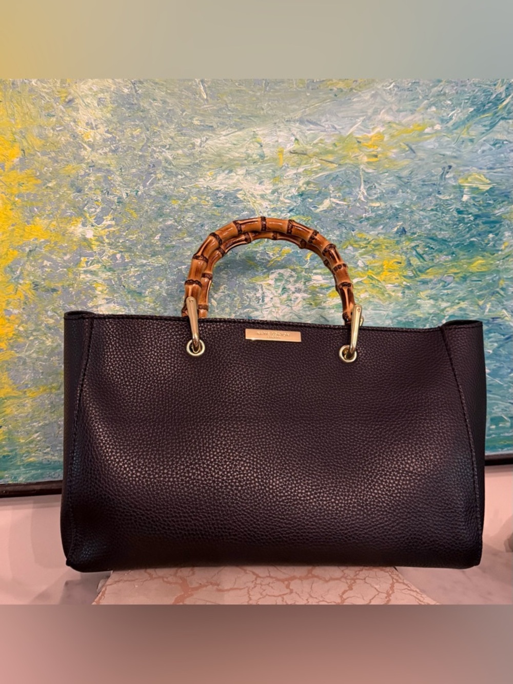 Katie Loxton London Avery Bamboo Pebbled Vegan Leather Tote Bag